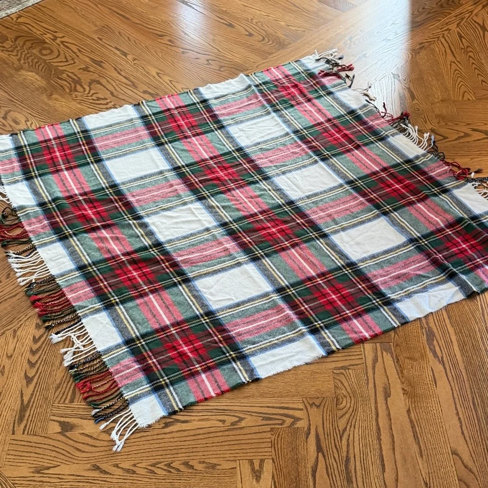 Pottery Barn Plaid Holiday Throw Blanket